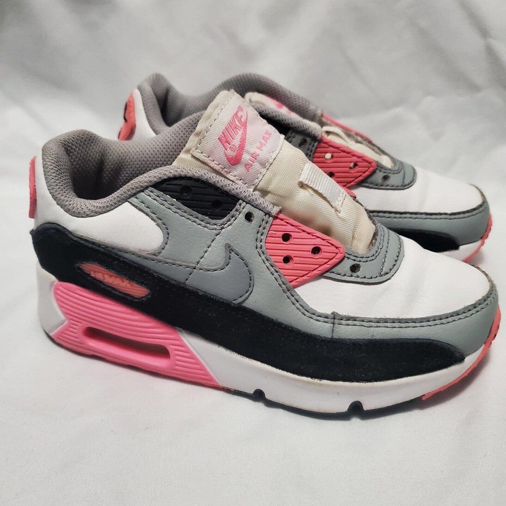 Nike Air Max 90 GS White Pink Shoes CD6867-104 UNISEX Youth Sz 13C